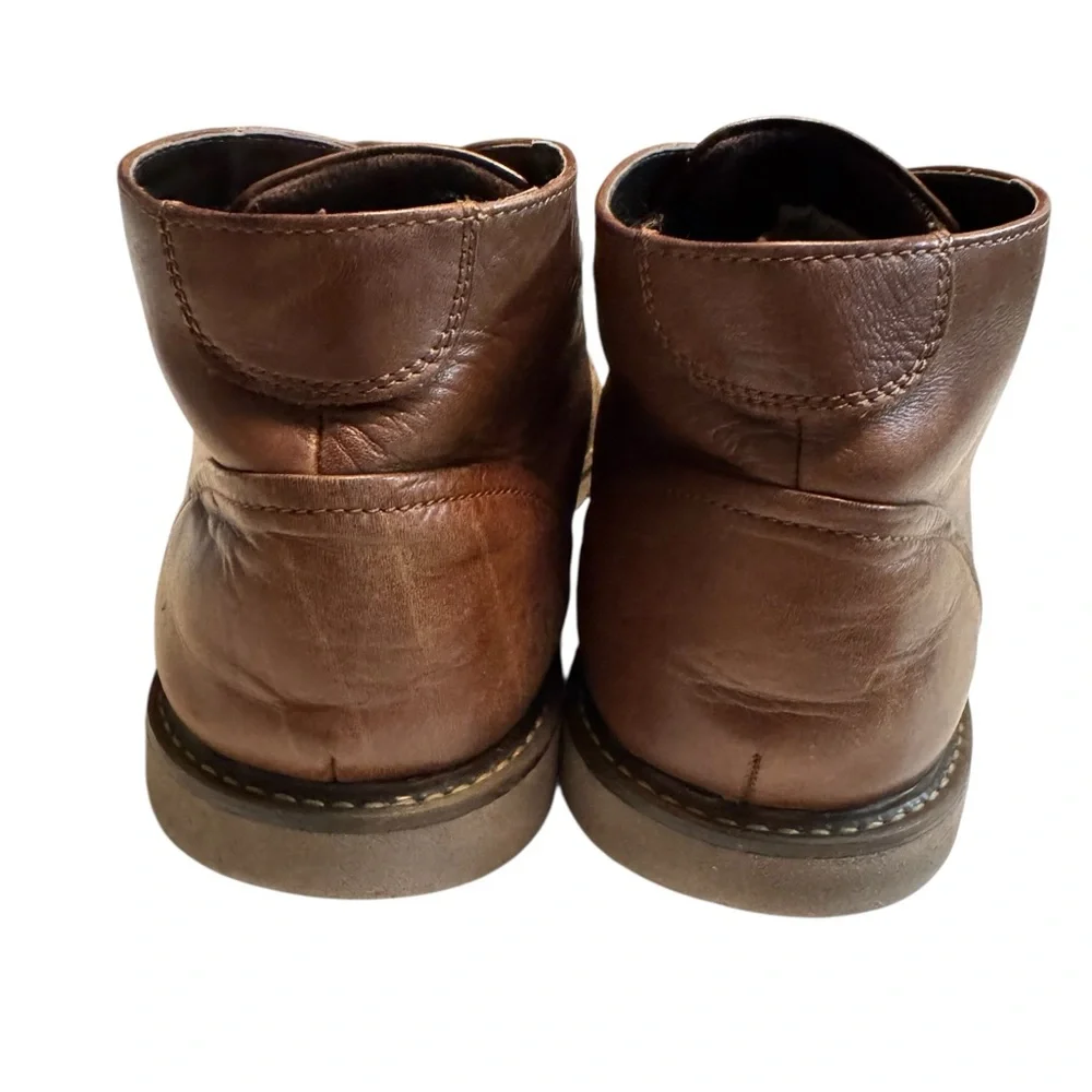 High End Supple Rockport Aged Brown Leather Ankle Boots Men’s 11.5